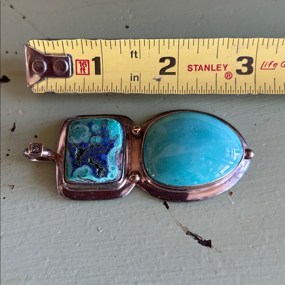 Sterling silver 925 turquoise pendant BoHo Southwestern XVN jewelry pendant only - Picture 9 of 9